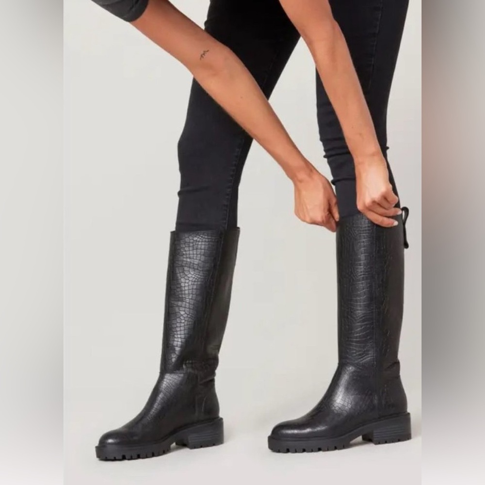 Paige Bella Tall Back Croc Boots Size 6.5
